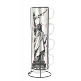 Набор кружек из фарфора 4 шт на подставке 420 мл Limited Edition New York B1163-09359-1