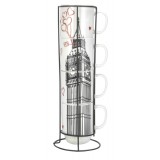 Набор кружек из фарфора 4 шт на подставке 420 мл Limited Edition London B1163-09359-2