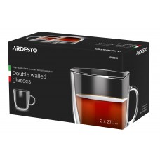 Набор чашек для латте 270 мл стекло с двойными стенками Ardesto AR2627G