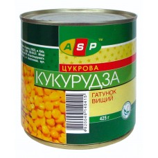 Кукуруза конcервированная 340 г в жестяной банке ASP Кукуруза конcервированная 340 г в жестяной банке ASP