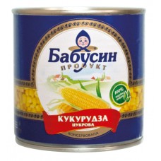Кукуруза консервированная "Бабусин продукт" 340 г в жестяной банке ASP