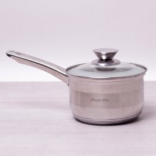 Ковш из нержавеющей стали 1.9 л Kamille 4526S со стеклянной крышкой
