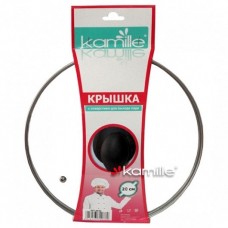 Крышка стеклянная с металлическим ободком 20 см Kamille 0640