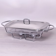 Мармит с крышкой на металлической подставке Kamille 6411