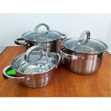 Набор кастрюль из нержавеющей стали 6 предметов Kamille 5628S