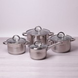 Набор кастрюль из нержавеющей стали 8 предметов Kamille 5632S