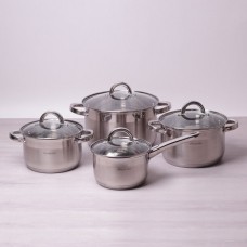 Набор кастрюль из нержавеющей стали 8 предметов Kamille 5632S