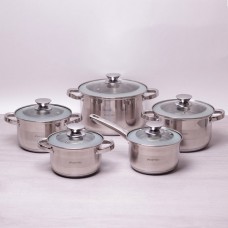 Набор кастрюль из нержавеющей стали 10 предметов Kamille 4506S