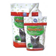 Гигиенический наполнитель комкующийся мелкий для кошачьего туалета 2.5 кг Комфорт Компакт без запаха