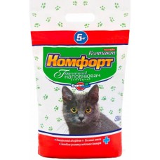 Гигиенический наполнитель комкующийся мелкий для кошачьего туалета 5 кг Комфорт Компакт Лаванда