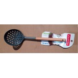 Шумовка 34 см нейлоновая с деревянной ручкой Kamille 8856