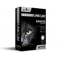 Капли для кошек от блох и клещей на холку 0-4 кг (имидаклоприд)/10 premium Unicum UN-004