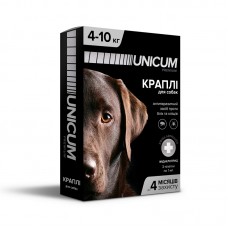 Капли для собак от блох и клещей на холку 4-10 кг (имидаклоприд)/10 premium Unicum UN-007 Капли для собак от блох и клещей на холку 4-10 кг (имидаклоприд)/10 premium Unicum UN-007