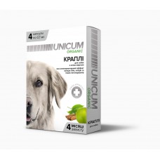 Капли для собак на натуральной основе для отпугивания блох и клещей Unicum Organic (4 капсулы) UN-026