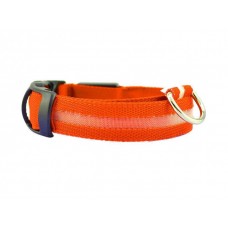 Ошейник светодиодный ширина 2.5 см (32-50 см) M Fox LED-M ORANGE (оранжевый)