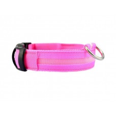 Ошейник светодиодный ширина 2.5 см (32-50 см) M Fox LED-M PINK (розовый)