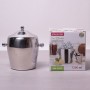 Ведро для льда с крышкой 1.2 л из нержавеющей стали с двумя ручками Kamille 4355