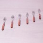Набор столовых вилок из нержавеющей стали с деревяной ручкой 6 шт Kamille 5301