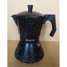Кофеварка 150 мл алюминиевая гейзерная с индукционным дном Kamille 2511MR (черный мрамор)